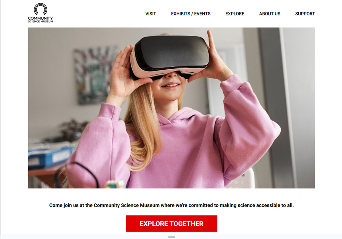 community-science-museum landing page image